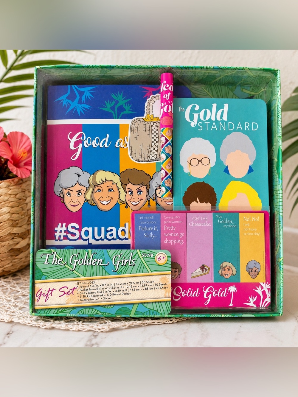 Golden Girls Stationery Gift Set Journal Memo Pad Pen Bookmarks NIP